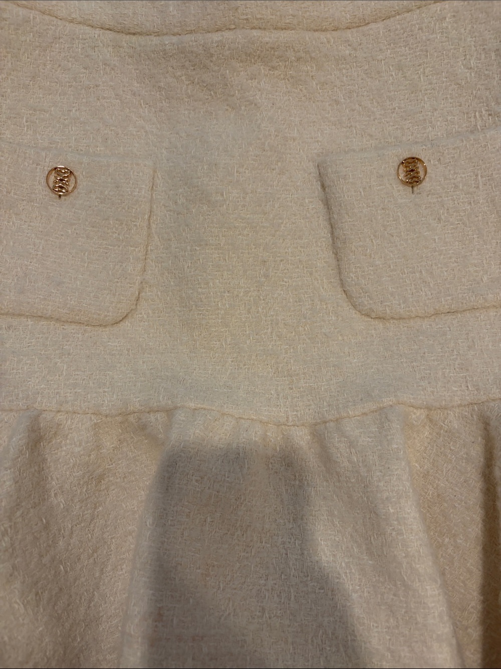 BRAND NEW WITH TAG Sandro Cream Textured Ruffle Hem Skirt - Picture 3 of 7